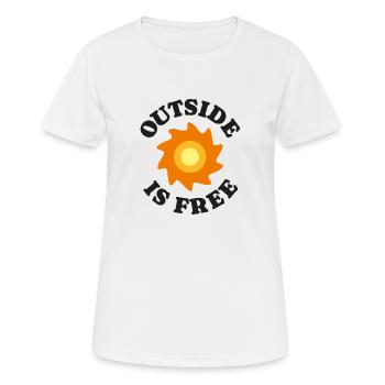 Outside is free 2 - T-shirt respirant Femme - blanc - Devant - AI Model Female 172 dark (172cm)
