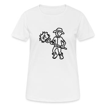 Agriculteur foin - ligne - T-shirt respirant Femme - blanc - Devant - AI Model Female 172 dark (172cm)