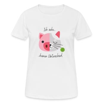 Ich sehe keinen Unterschied 1 - Frauen T-Shirt atmungsaktiv - Weiß - Vorne - AI Model Female 172 dark (172cm)