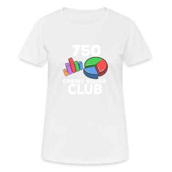 750 Credit Score Club - Frauen T-Shirt atmungsaktiv - Weiß - Vorne - AI Model Female 172 dark (172cm)