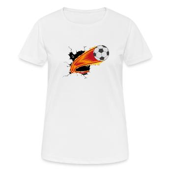 Une percée de feu pour le football - T-shirt respirant Femme - blanc - Devant - AI Model Female 172 dark (172cm)