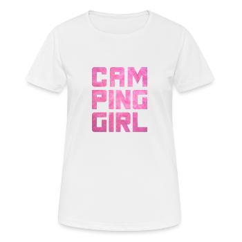 Campinggirl Camper flauschig Mädchen pink Fell Van - Frauen T-Shirt atmungsaktiv - Weiß - Vorne - AI Model Female 172 dark (172cm)