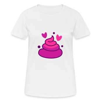 POOP LIEBE - Frauen T-Shirt atmungsaktiv - Weiß - Vorne - AI Model Female 172 dark (172cm)