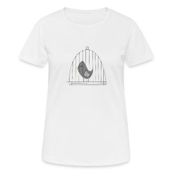 Oiseau dans une cage - T-shirt respirant Femme - blanc - Devant - AI Model Female 172 dark (172cm)