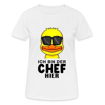 Baby Junge Lustiger Spruch Chef - Frauen T-Shirt atmungsaktiv - Weiß - Vorne - AI Model Female 172 dark (172cm)
