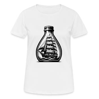 Classic Swell Sailing Ship Bottle Ship - Women's Breathable T-Shirt - white - Front - AI Model Female 172 dark (172cm)