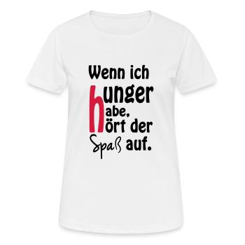 Wenn ich hunger habe, hört der Spaß auf. - Frauen T-Shirt atmungsaktiv - Weiß - Vorne - AI Model Female 172 dark (172cm)