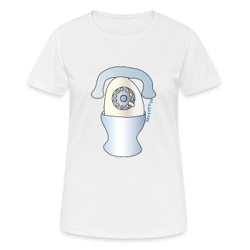 Téléphone Egg | Téléphone rétro | Récepteur Téléphone | mobile - T-shirt respirant Femme - blanc - Devant - AI Model Female 172 dark (172cm)