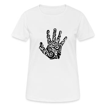 main tribal hand finger 0 - T-shirt respirant Femme - blanc - Devant - AI Model Female 172 dark (172cm)