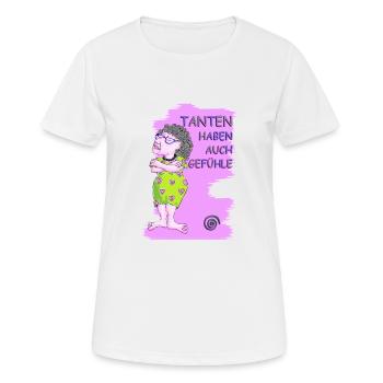 tante - Frauen T-Shirt atmungsaktiv - Weiß - Vorne - AI Model Female 172 dark (172cm)
