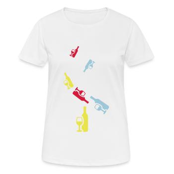 Wein Icon - Frauen T-Shirt atmungsaktiv - Weiß - Vorne - AI Model Female 172 dark (172cm)