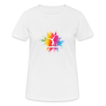 Buntes Turnen Gymnastics Motiv für die Turnerin - Frauen T-Shirt atmungsaktiv - Weiß - Vorne - AI Model Female 172 dark (172cm)