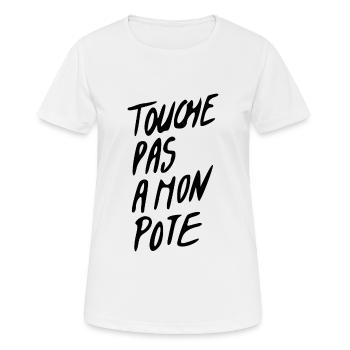Meinen Kumpel nicht anfassen - Frauen T-Shirt atmungsaktiv - Weiß - Vorne - AI Model Female 172 dark (172cm)