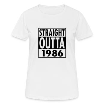 Straight Outta 1986 - T-shirt respirant Femme - blanc - Devant - AI Model Female 172 dark (172cm)