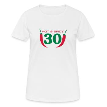 30_hot_spicy - Women's Breathable T-Shirt - white - Front - AI Model Female 172 dark (172cm)