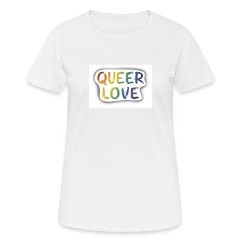 Queer love - T-shirt respirant Femme - blanc - Devant - AI Model Female 172 dark (172cm)