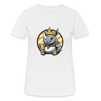 Bière Rhino - T-shirt respirant Femme - blanc - Devant - AI Model Female 172 dark (172cm)