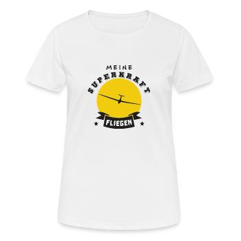 meine superkraft ist fliegen - Frauen T-Shirt atmungsaktiv - Weiß - Vorne - AI Model Female 172 dark (172cm)