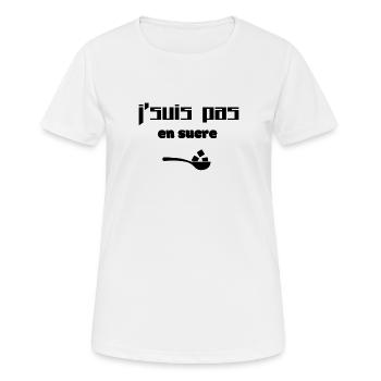 J'suis pas en sucre - T-shirt respirant Femme - blanc - Devant - AI Model Female 172 dark (172cm)