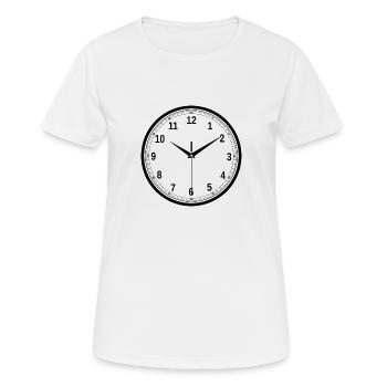 Uhr - Frauen T-Shirt atmungsaktiv - Weiß - Vorne - AI Model Female 172 dark (172cm)