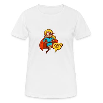 SUPER MOM - Women's Breathable T-Shirt - white - Front - AI Model Female 172 dark (172cm)