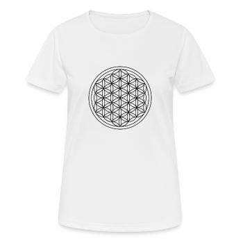 Fleur de Vie - T-shirt respirant Femme - blanc - Devant - AI Model Female 172 dark (172cm)