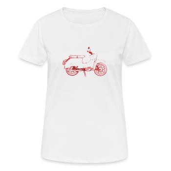 Schwalbe contour rouge - T-shirt respirant Femme - blanc - Devant - AI Model Female 172 dark (172cm)