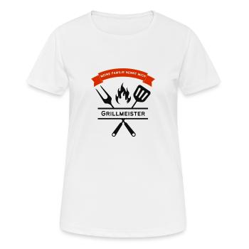 Grillmeister - Frauen T-Shirt atmungsaktiv - Weiß - Vorne - AI Model Female 172 dark (172cm)