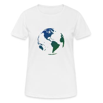 Globus mit Farbverlauf - Frauen T-Shirt atmungsaktiv - Weiß - Vorne - AI Model Female 172 dark (172cm)