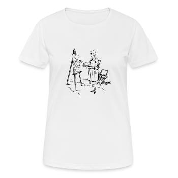 artiste - T-shirt respirant Femme - blanc - Devant - AI Model Female 172 dark (172cm)