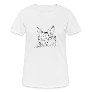 Cat drawing - Women's Breathable T-Shirt - white - Front - AI Model Female 172 dark (172cm)