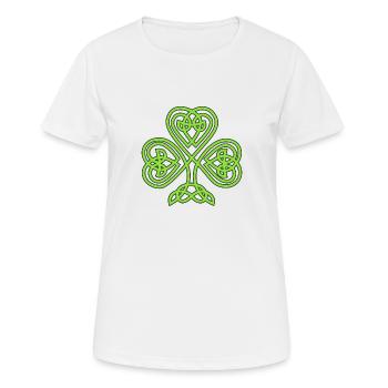Kleeblatt - Frauen T-Shirt atmungsaktiv - Weiß - Vorne - AI Model Female 172 dark (172cm)