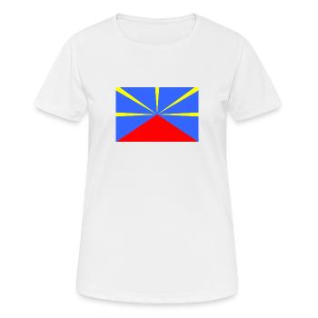 Drapeau Réunion - T-shirt respirant Femme - blanc - Devant - AI Model Female 172 dark (172cm)