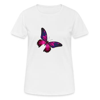Papillon Illustration pourpre - T-shirt respirant Femme - blanc - Devant - AI Model Female 172 dark (172cm)