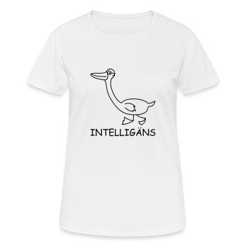 Intelligente Gans - Frauen T-Shirt atmungsaktiv - Weiß - Vorne - AI Model Female 172 dark (172cm)
