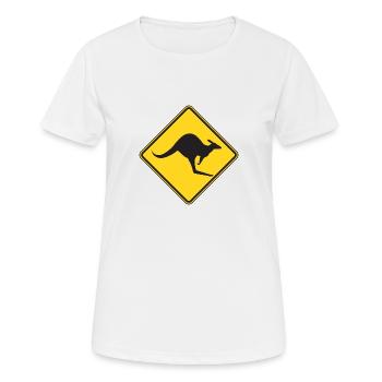 Warning, kangaroo! - Women's Breathable T-Shirt - white - Front - AI Model Female 172 dark (172cm)