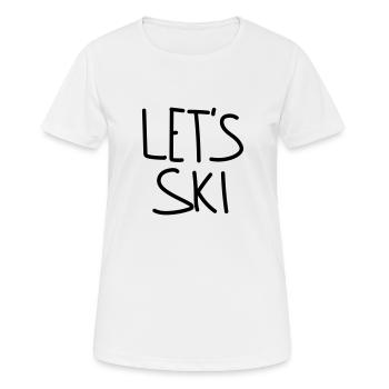 Allons skier - T-shirt respirant Femme - blanc - Devant - AI Model Female 172 dark (172cm)