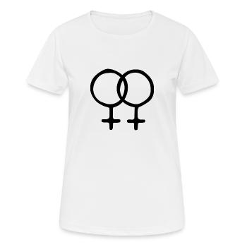 Lesbisches Design - Frauen T-Shirt atmungsaktiv - Weiß - Vorne - AI Model Female 172 dark (172cm)