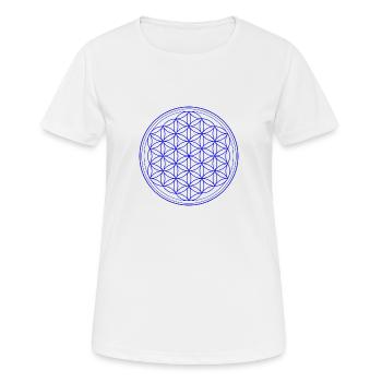 Fleur de vie en bleu - T-shirt respirant Femme - blanc - Devant - AI Model Female 172 dark (172cm)