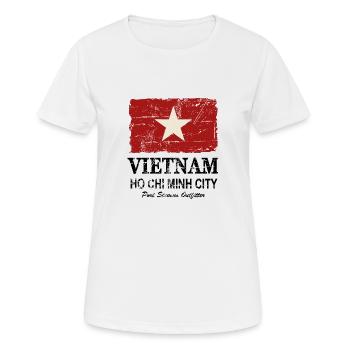 Vietnam Vintage Flag - T-shirt respirant Femme - blanc - Devant - AI Model Female 172 dark (172cm)