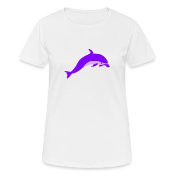 dauphin Violet - T-shirt respirant Femme - blanc - Devant - AI Model Female 172 dark (172cm)