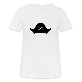 chapeau Pirate - T-shirt respirant Femme - blanc - Devant - AI Model Female 172 dark (172cm)