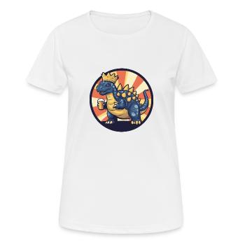 Dinosaur stegosaurus beer - Women's Breathable T-Shirt - white - Front - AI Model Female 172 dark (172cm)