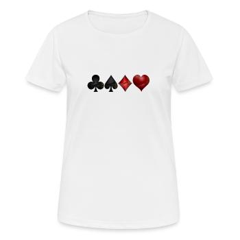 Kreuz Pik Karo Herz - Frauen T-Shirt atmungsaktiv - Weiß - Vorne - AI Model Female 172 dark (172cm)