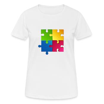 puzzle - Women's Breathable T-Shirt - white - Front - AI Model Female 172 dark (172cm)