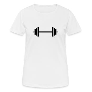 dumbbell - Women's Breathable T-Shirt - white - Front - AI Model Female 172 dark (172cm)
