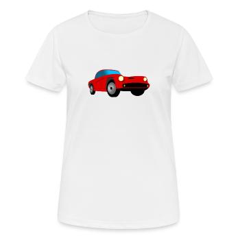 Rotes, stylisches Auto. Geschenkidee - Frauen T-Shirt atmungsaktiv - Weiß - Vorne - AI Model Female 172 dark (172cm)