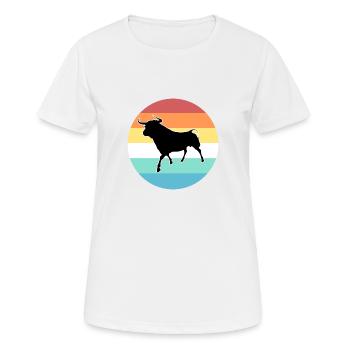 Stier - Frauen T-Shirt atmungsaktiv - Weiß - Vorne - AI Model Female 172 dark (172cm)