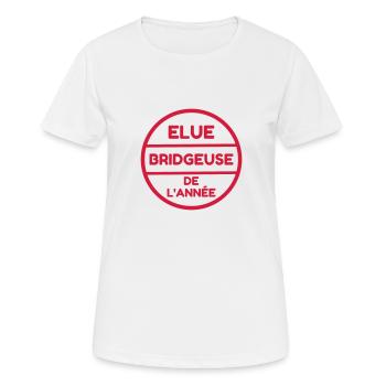 bridge / bridgeur / bridgeuse / cartes - T-shirt respirant Femme - blanc - Devant - AI Model Female 172 dark (172cm)