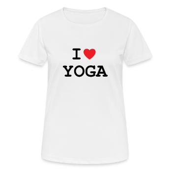 J’adore le yoga - T-shirt respirant Femme - blanc - Devant - AI Model Female 172 dark (172cm)